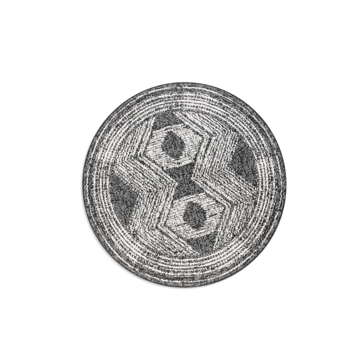 Kusový koberec Gemini 106029 Black kruh z kolekce Elle – na ven i na doma
