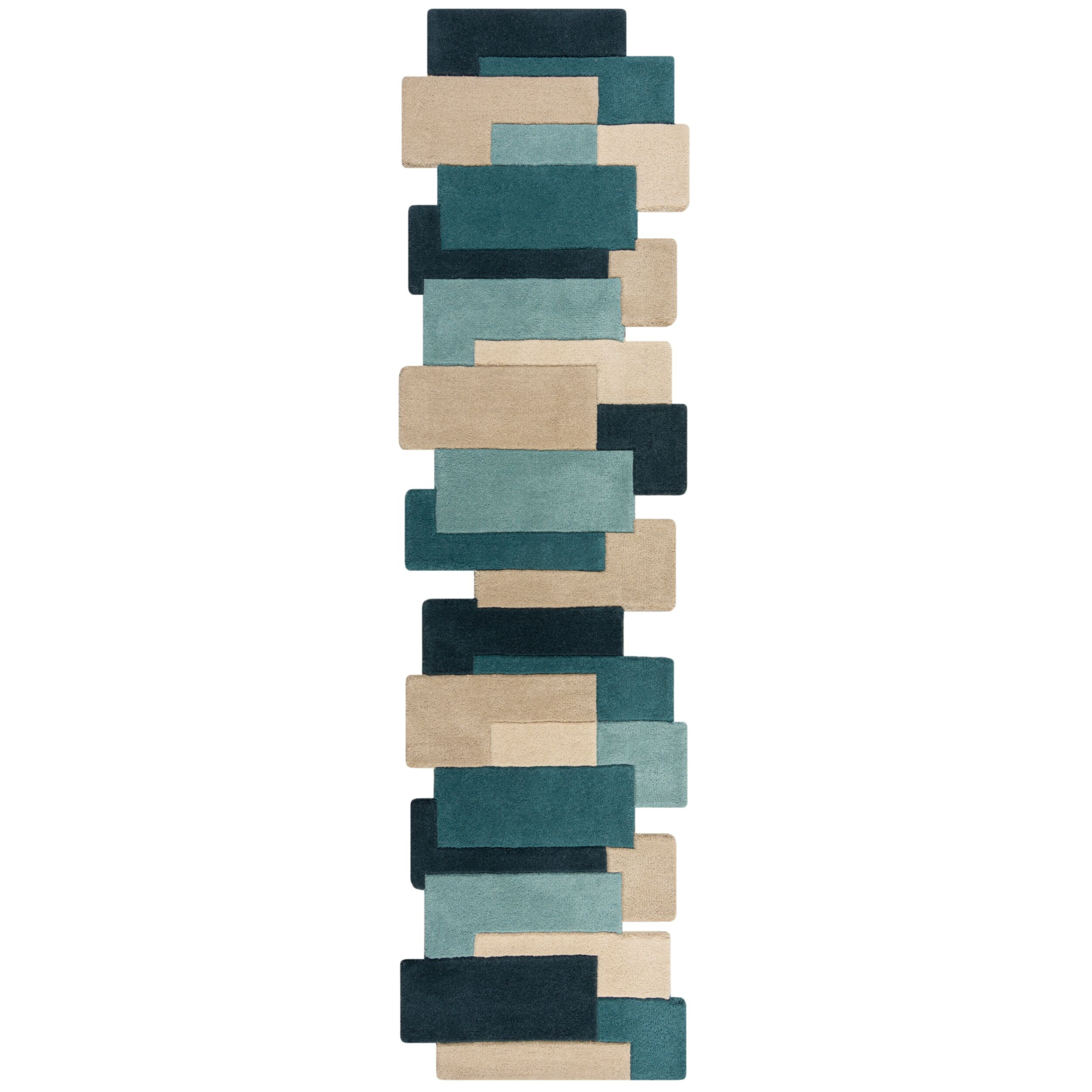 Levně Flair Rugs koberce Běhoun Abstract Collage Teal - 60x230 cm