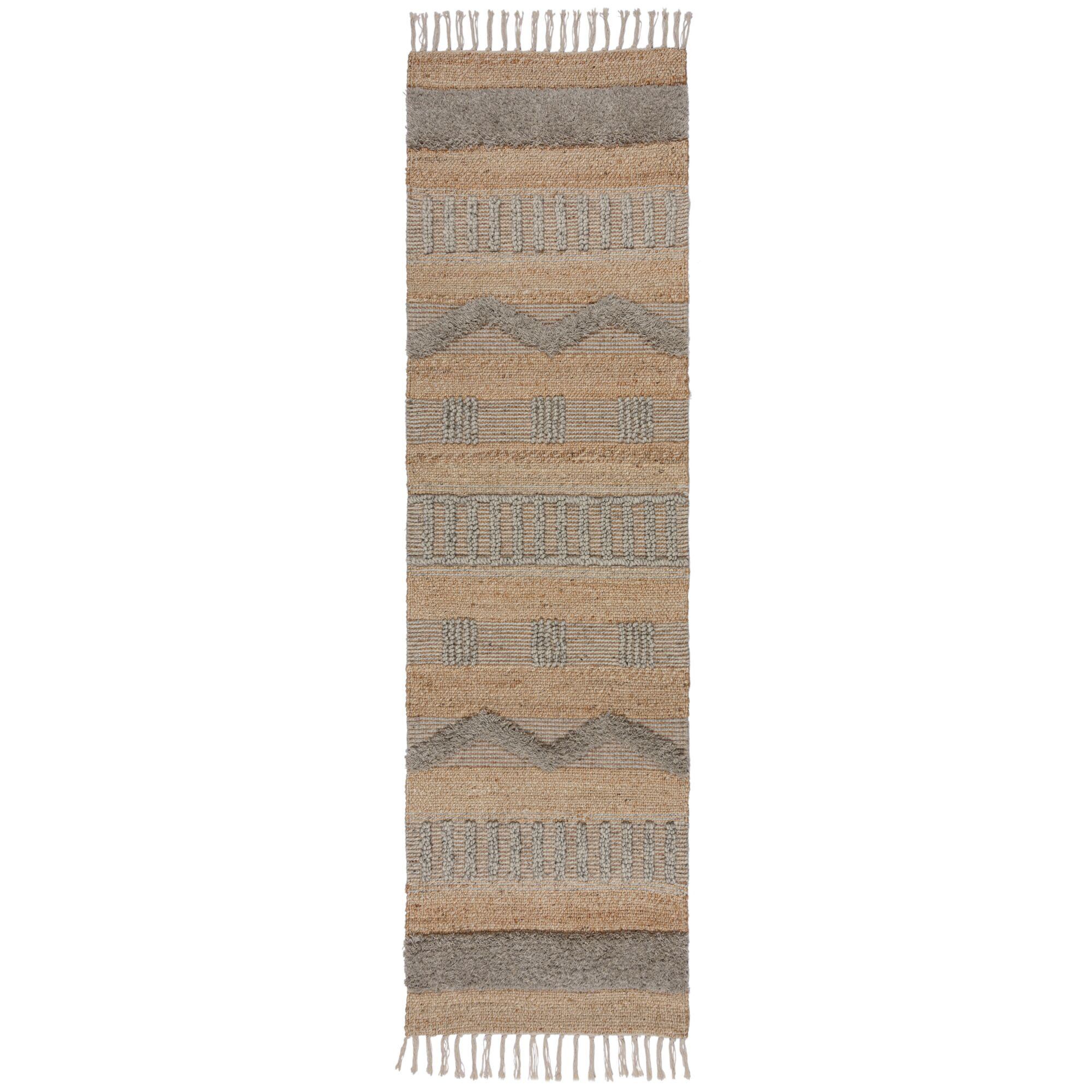 Levně Flair Rugs koberce Běhoun Jubilant Medina Jute Natural/Grey - 60x230 cm