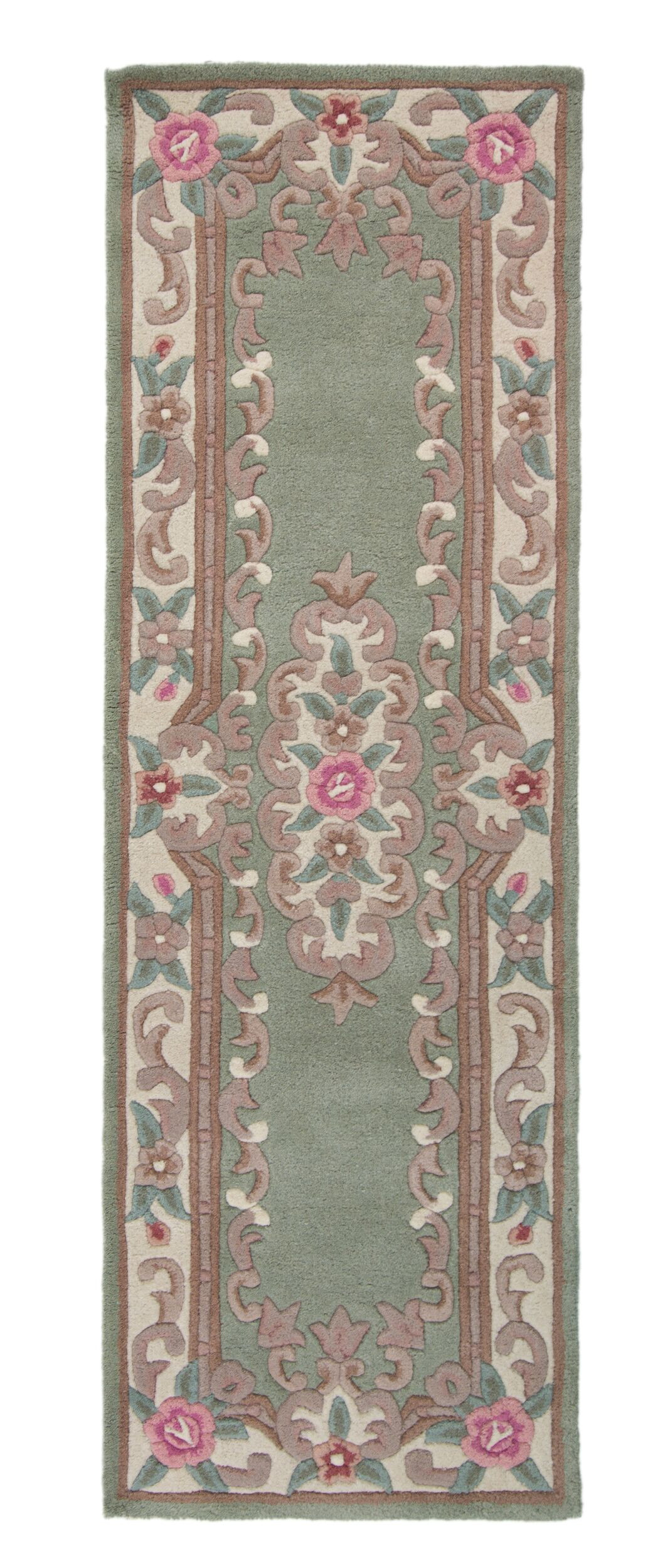 Levně Flair Rugs koberce Ručně všívaný běhoun Lotus premium Green - 67x210 cm