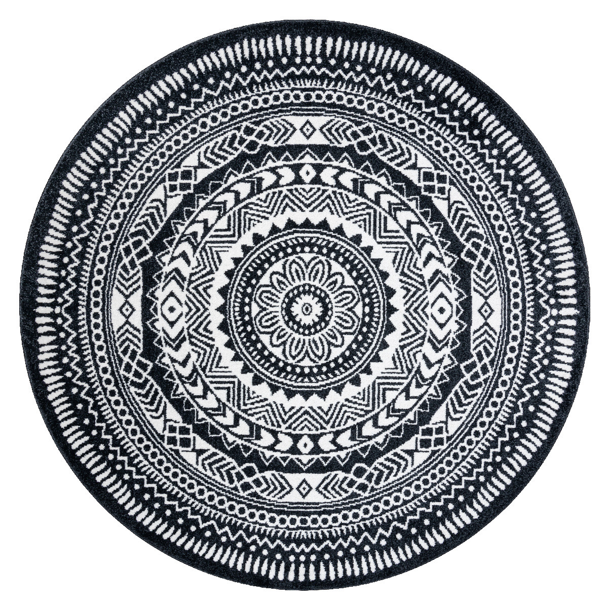 Levně Dywany Łuszczów AKCE: 120x120 (průměr) kruh cm Kusový koberec Napkin black kruh - 120x120 (průměr) kruh cm