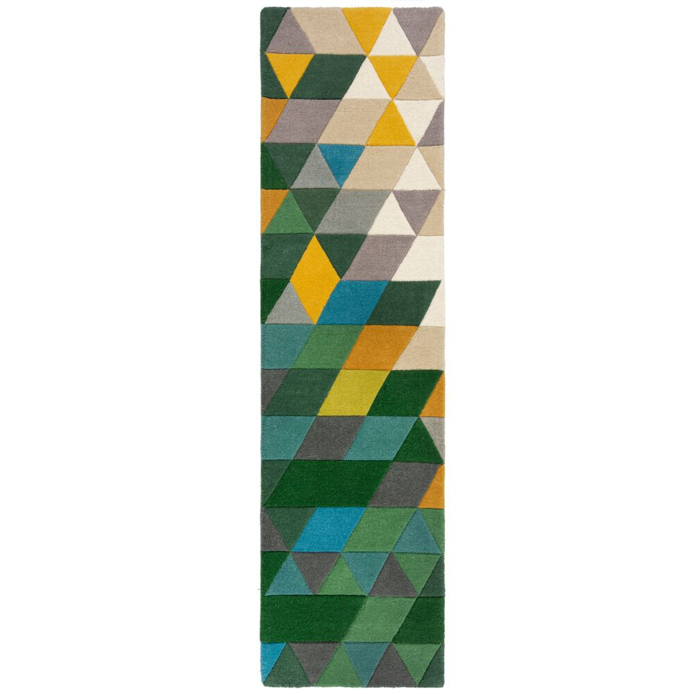Levně Flair Rugs koberce Ručně všívaný běhoun Illusion Prism Green/Multi - 60x230 cm
