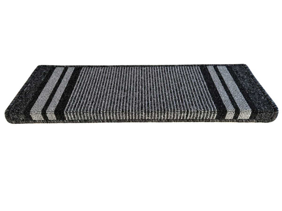 Nášlapy na schody Gandia šedý obdélník, samolepící - 25x80 obdélník (rozměr včetně ohybu) Vopi koberce