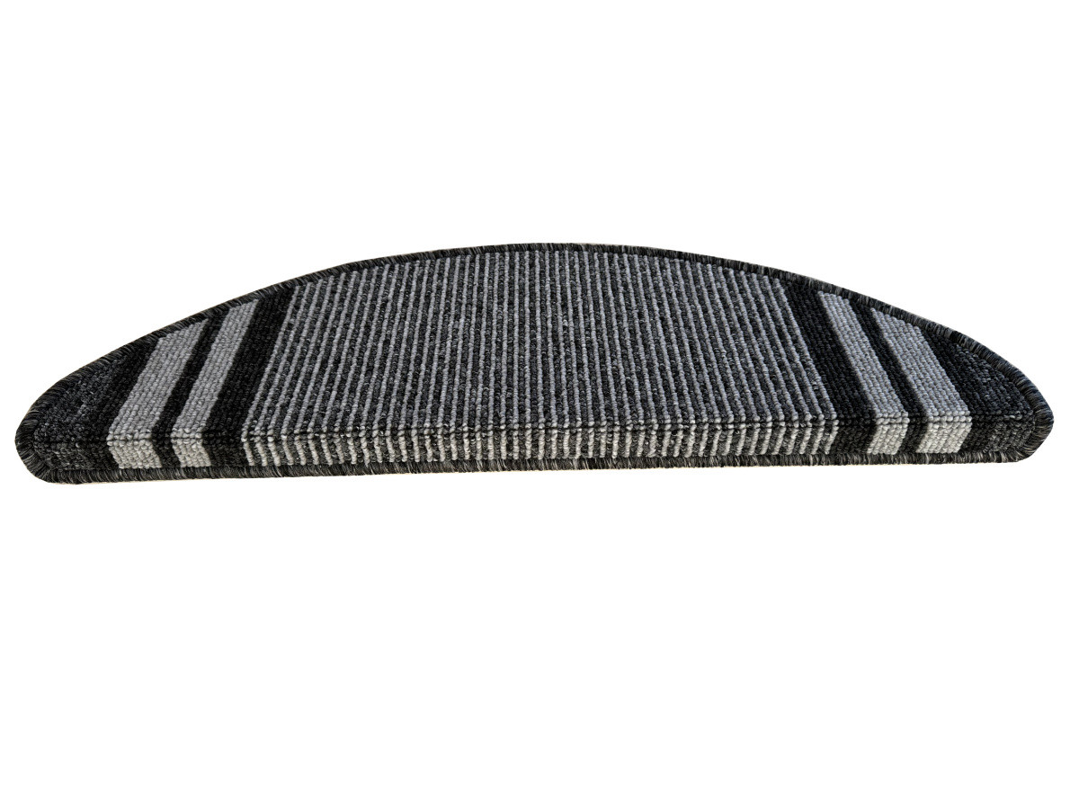 Levně Vopi koberce Nášlapy na schody Gandia šedý půlkruh, samolepící - 28x65 půlkruh (rozměr včetně ohybu)