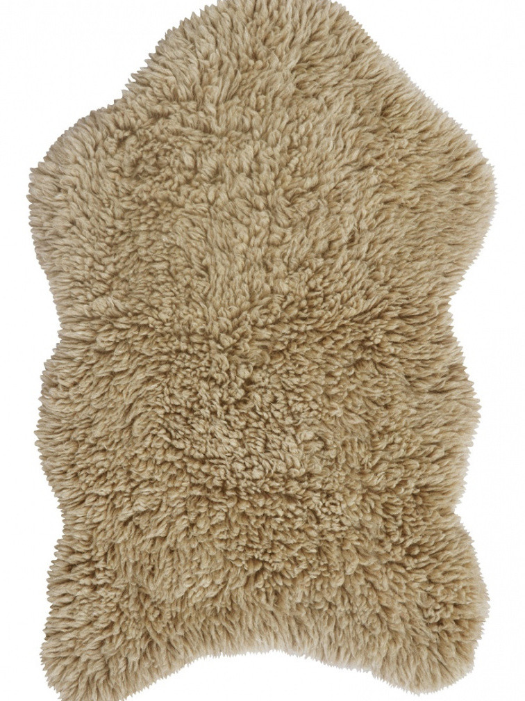 Levně Lorena Canals, Vlněný koberec Woolly - Sheep Beige, 75x110 tvar kožešiny, béžová, ložnice