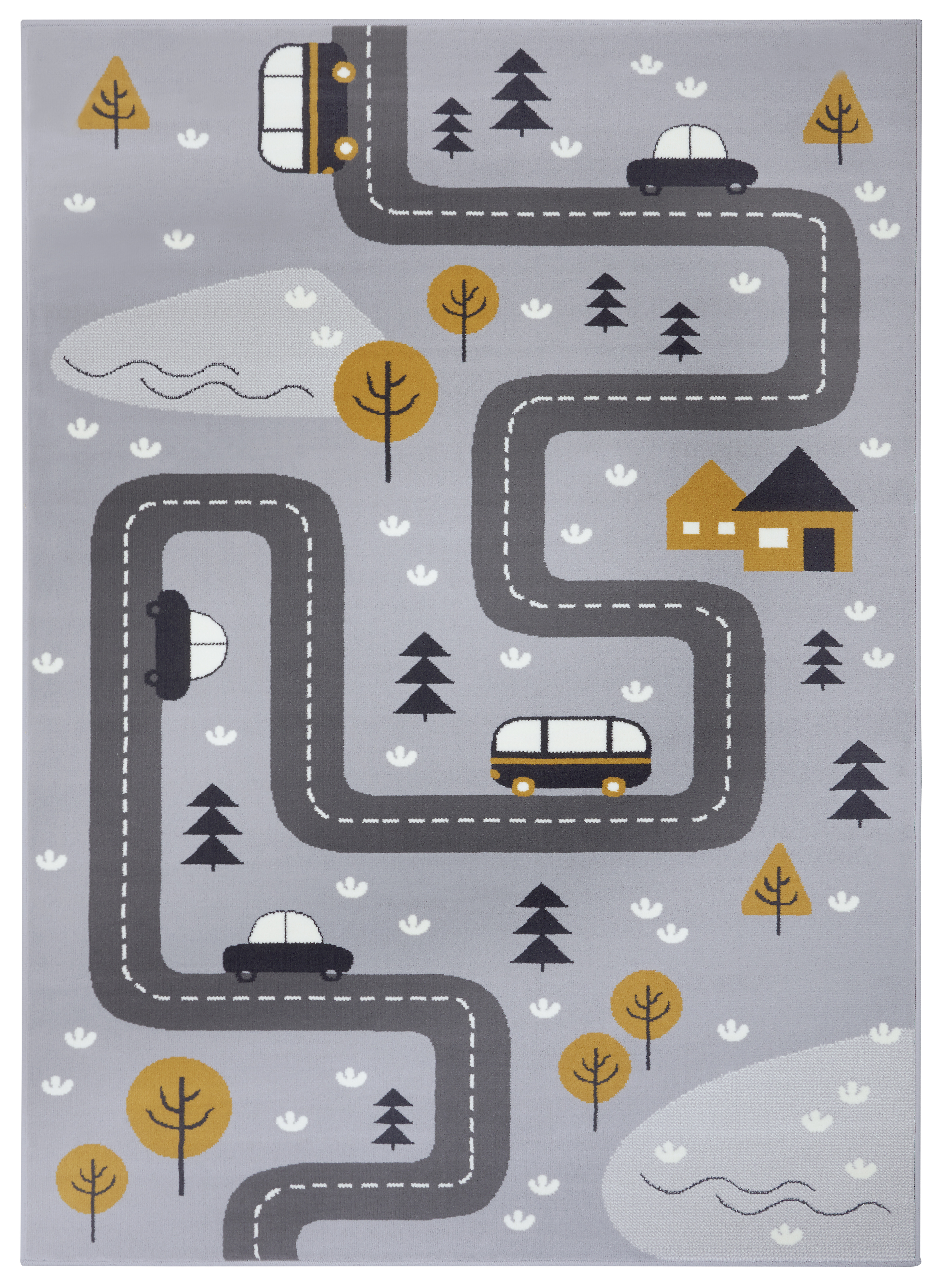 Hanse Home, DOPRODEJ: 120x170 cm Dětský koberec Adventures 104535 Grey/mustard, 120x170, šedá, dětský pokoj