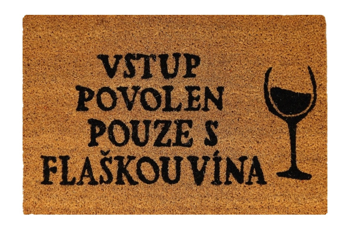 Levně Trade Concept, Rohožka Kokos Flaška vína - na ven i na doma, 40x60, hnědá, chodba / předsíň