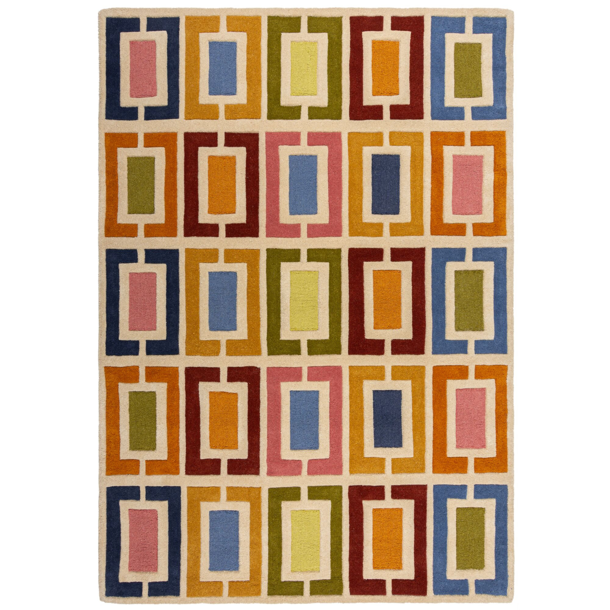 Levně Flair Rugs, Ručně všívaný kusový koberec Illusion Retro Blocks Multi, 160x230, vícebarevná, dětský pokoj