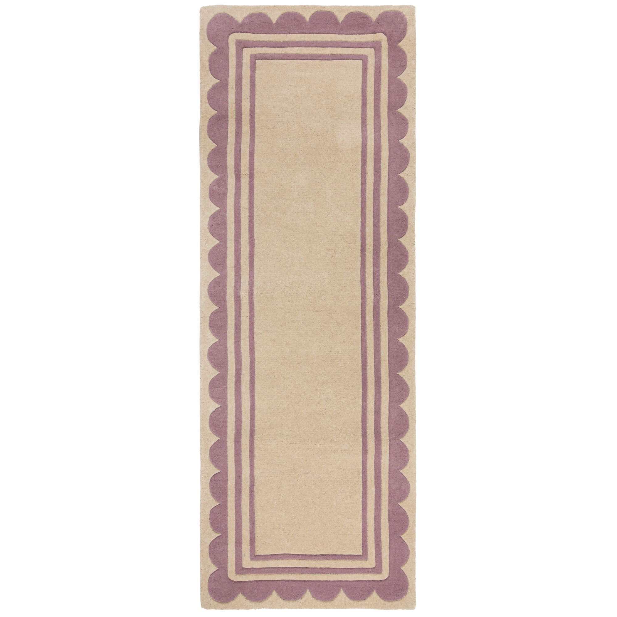 Levně Flair Rugs, Ručně všívaný běhoun Lois Scallop Purple, 80x230, fialová, chodba / předsíň