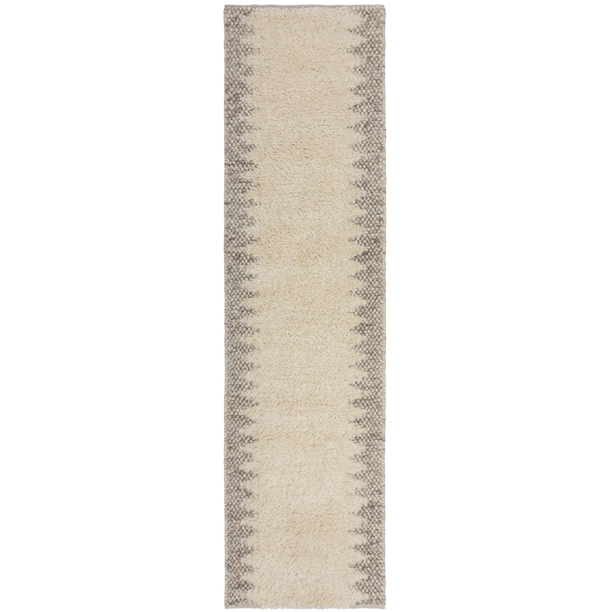 Flair Rugs, Ručně tkaný běhoun Minerals Border Natural, 60x230, béžová, chodba / předsíň
