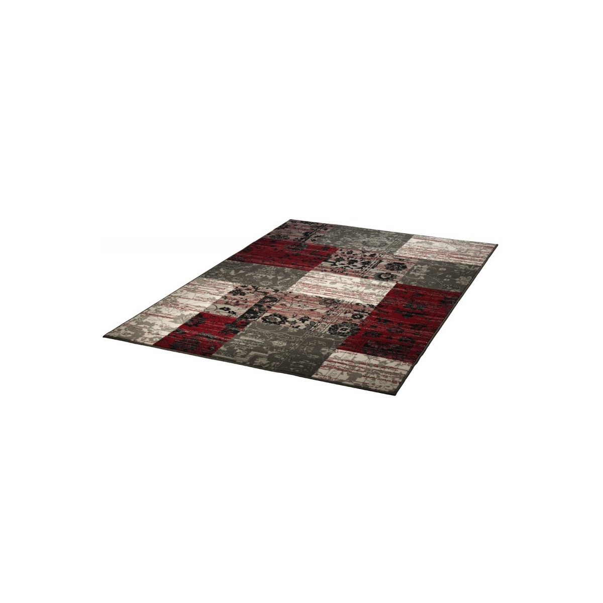 Kusový koberec Prime Pile 101188 Patchwork Optik Rot/Grau/Beige