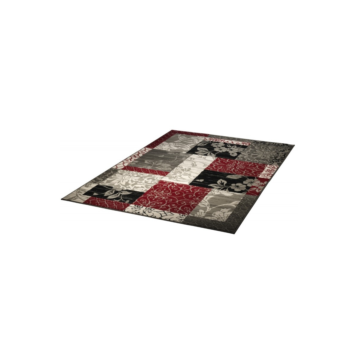 Kusový koberec Prime Pile 101184 P. Optik Bordüre Rot/Grau/Beige/Schwarz