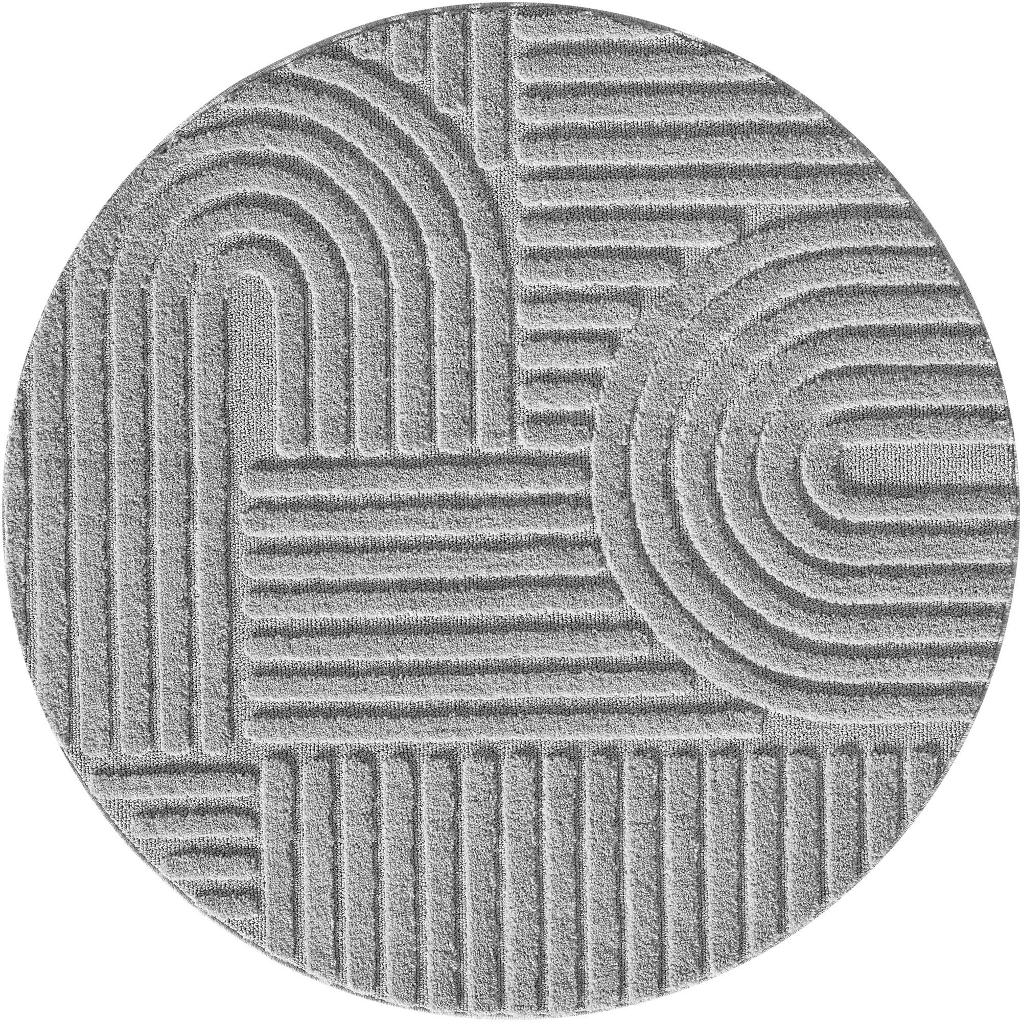 Levně Ayyildiz, Kusový koberec Art 1121 Silver kruh, 120x120 (průměr) kruh, šedá, ložnice
