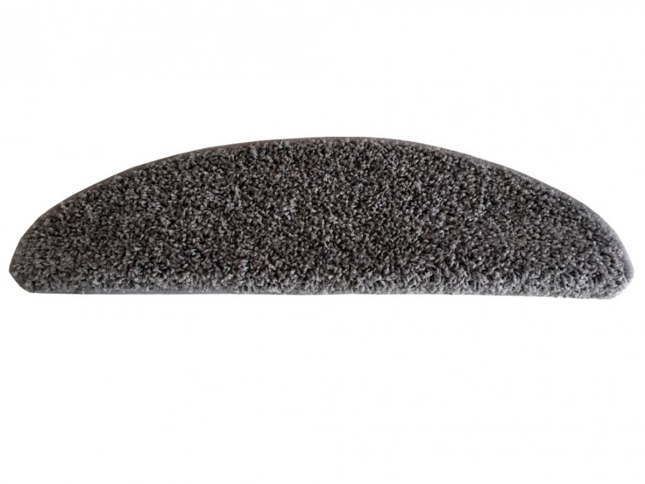 Vopi Nášlapy na schody Color shaggy šedý půlkruh, samolepící - 24x65 půlkruh (rozměr včetně ohybu)