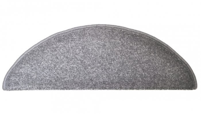 Levně Vopi koberce Nášlapy na schody Eton šedý půlkruh, samolepící - 28x65 půlkruh (rozměr včetně ohybu)