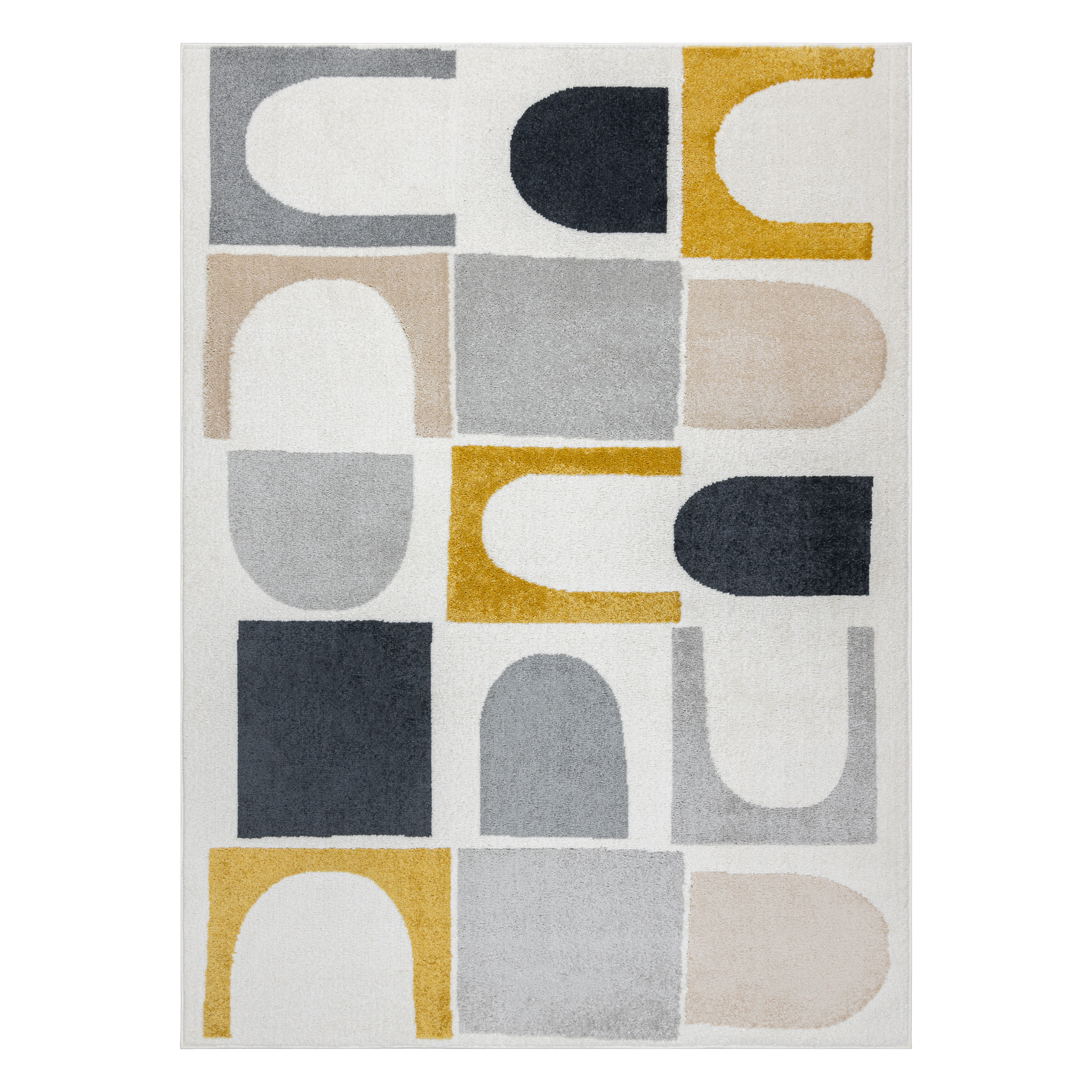 Levně Dywany Łuszczów, Kusový koberec Fusion 0213 white/yellow, 140x190, vícebarevná, kancelář
