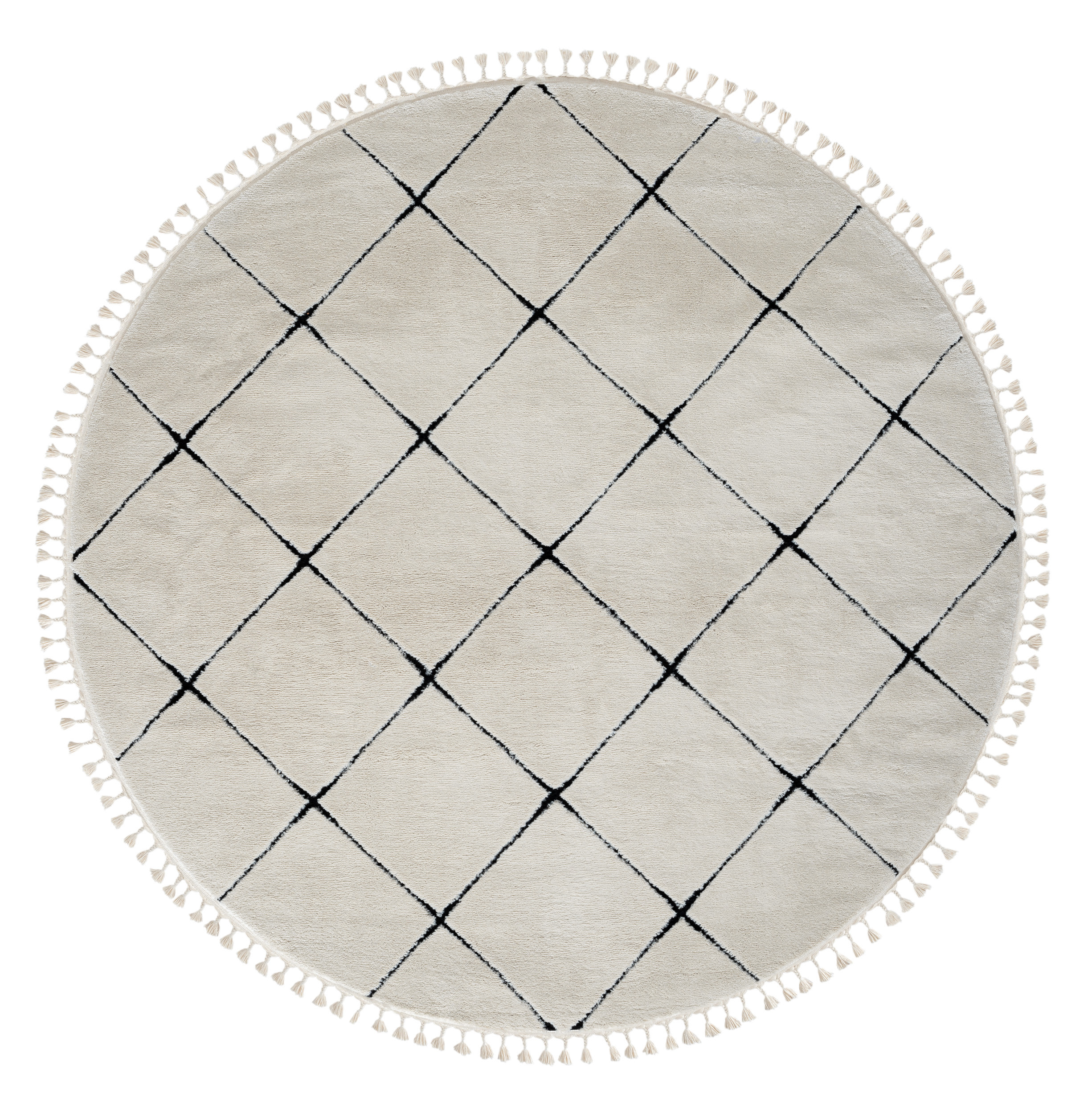 Levně My Flair, Kusový koberec Moroccan Vision weiß kruh, 140x140 (průměr) kruh, černobílá, ložnice