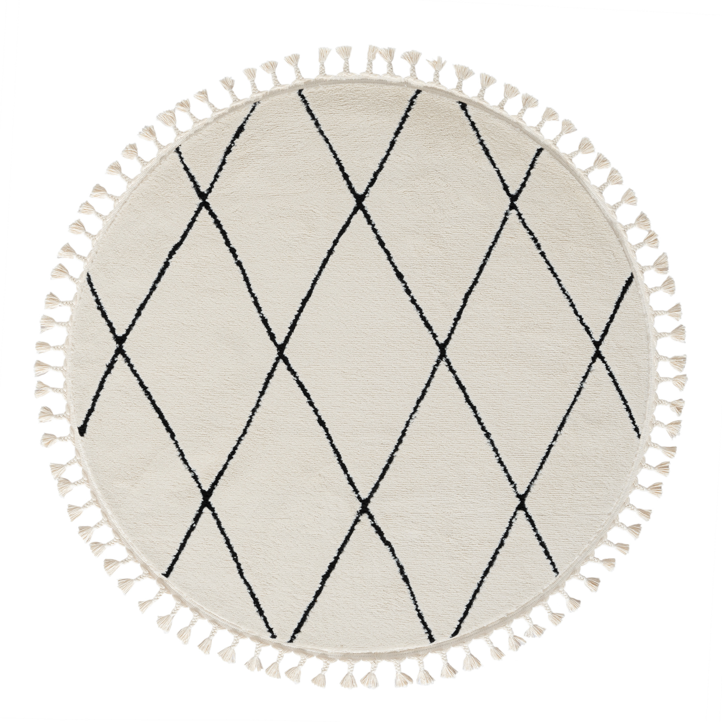 Levně My Flair, Kusový koberec Moroccan Fantasy weiß kruh, 140x140 (průměr) kruh, černobílá, ložnice