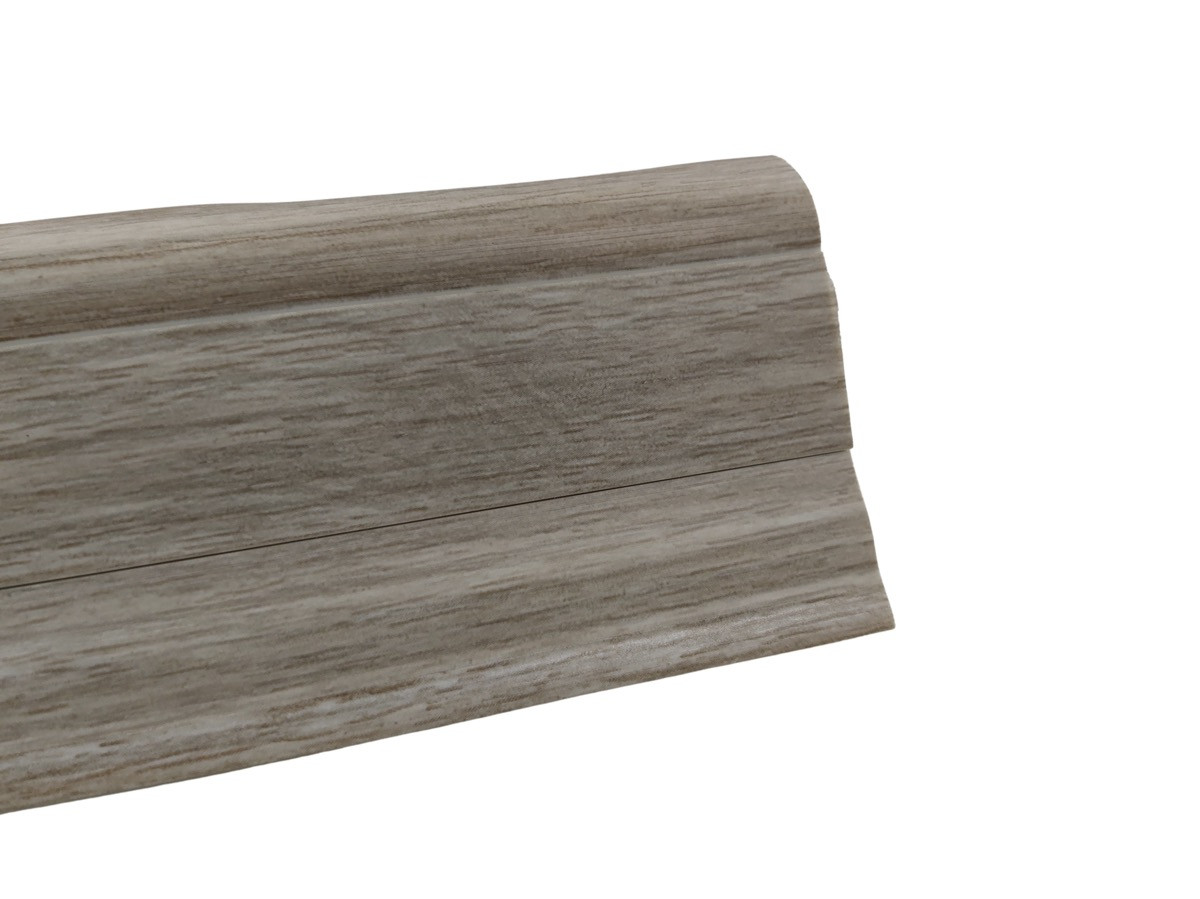 Levně Döllken, DOPRODEJ: 2500x50x25 mm cm Soklová podlahová lišta SLK50 W478 Dub sardinia 2,5 m, 2500x50x25 mm, šedá