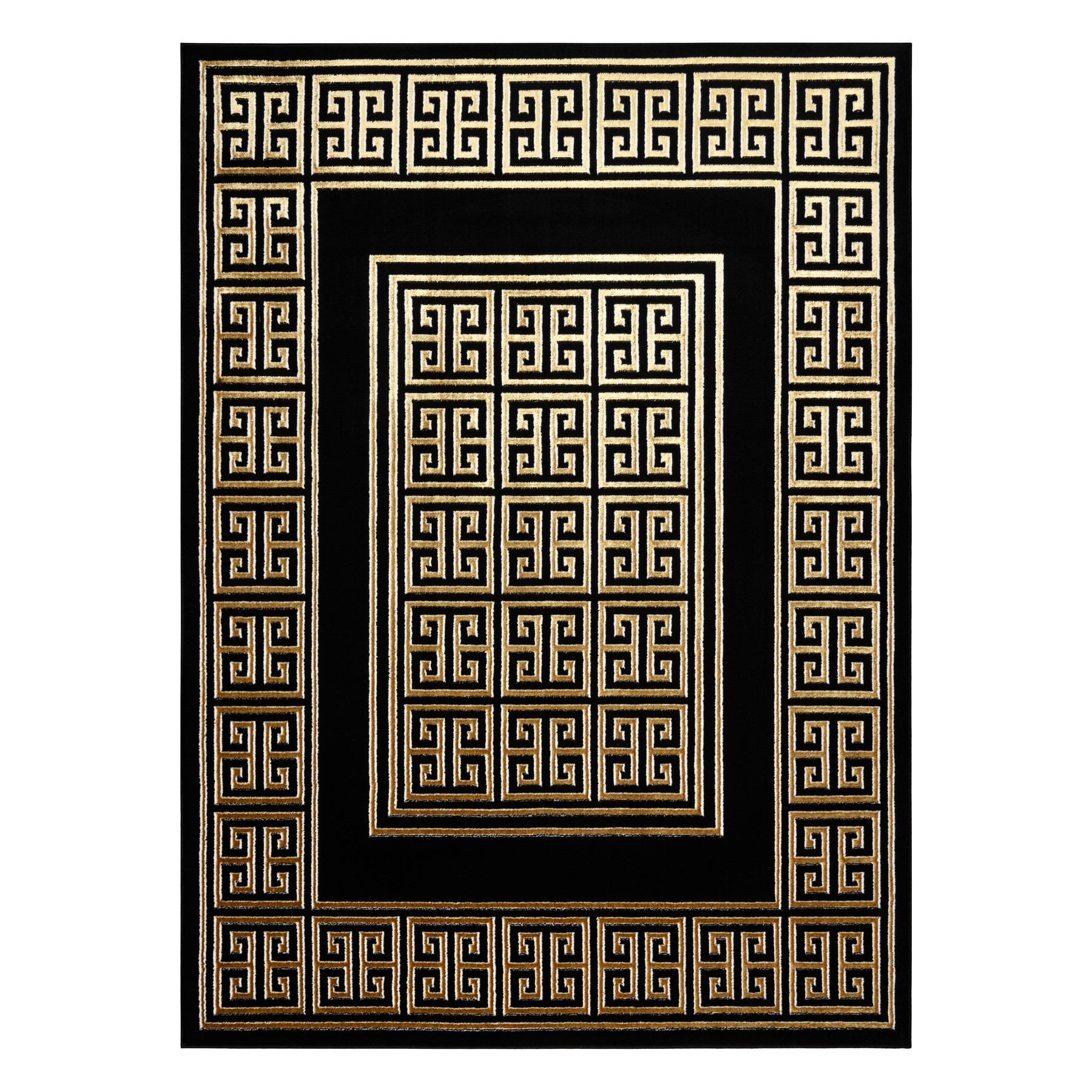 Dywany Łuszczów, Kusový koberec Allure 1968 black/gold, 200x290, černá, kancelář