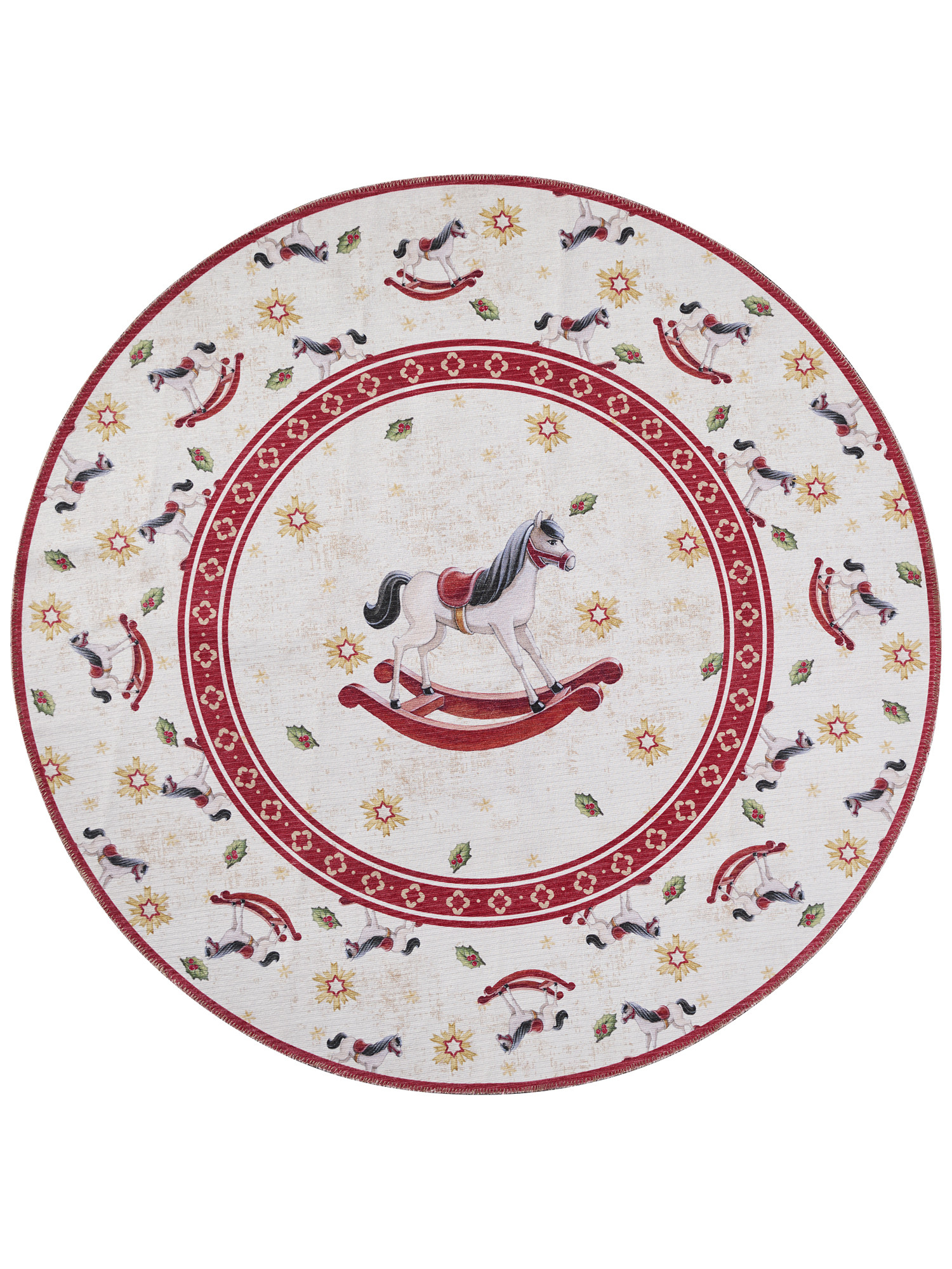 Villeroy & Boch, Kusový koberec Villeroy & Boch Toy's delight 106275 Cream, Red kruh, 160x160 (průměr) kruh, červená, obývací pokoj