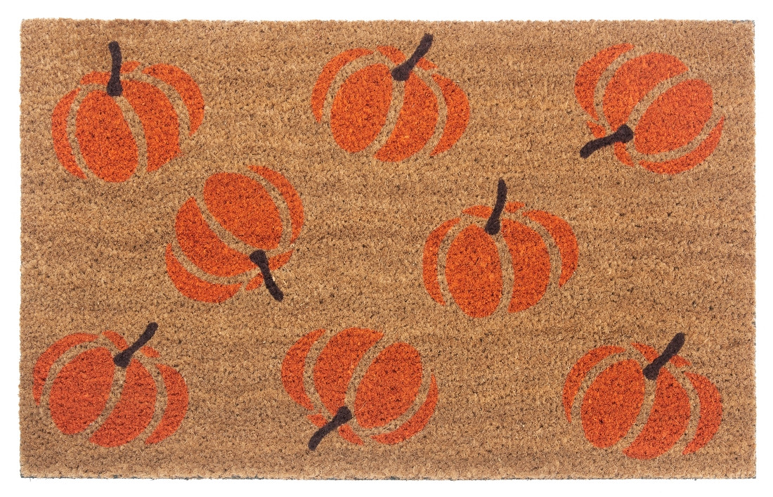 Hanse Home, DOPRODEJ: 45x75 cm Rohožka Halloween oranžové dýně 105677 - na ven i na doma, 45x75, oranžová, chodba / předsíň