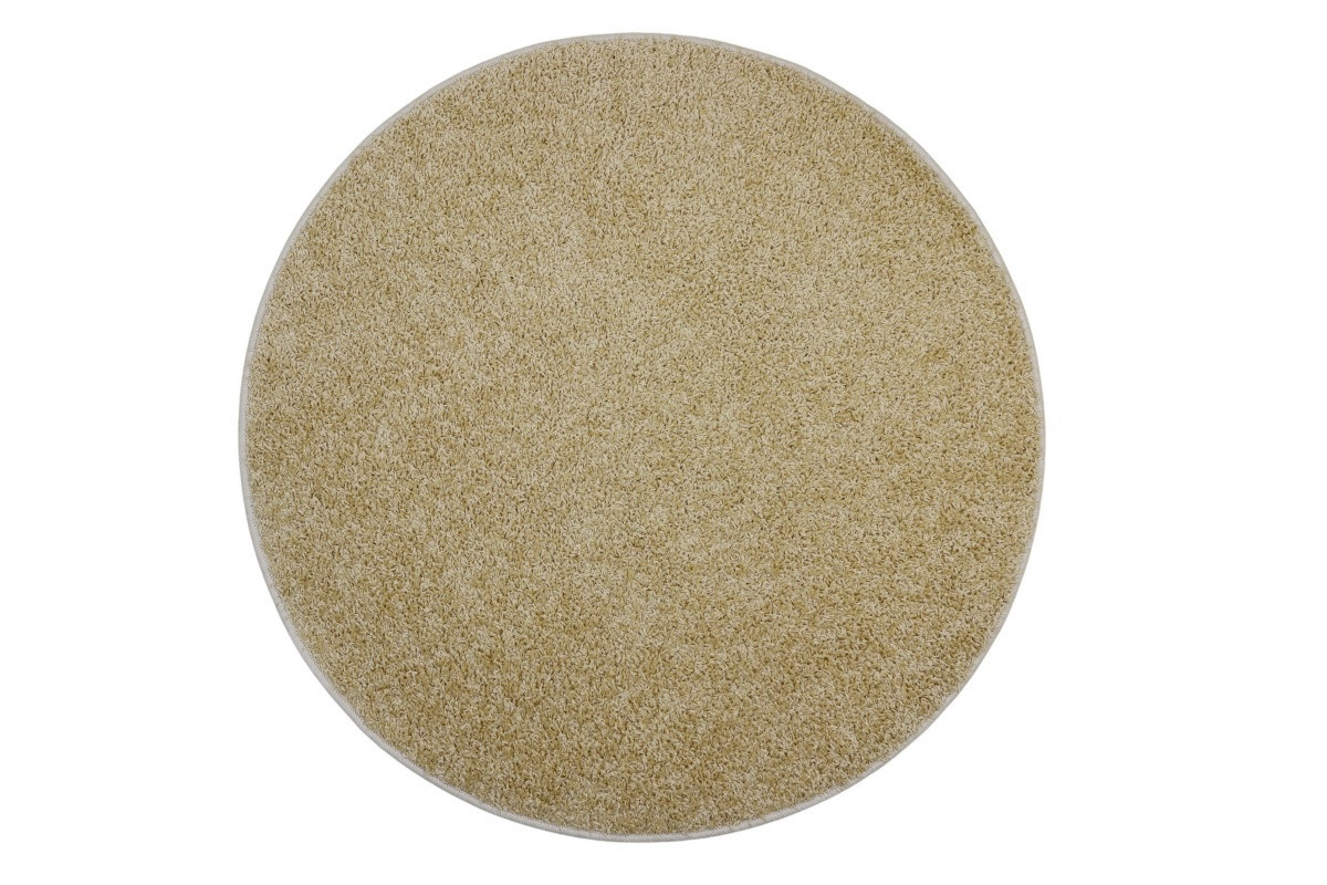 Levně Vopi, AKCE: 200x200 (průměr) kruh cm Kusový koberec Color shaggy béžový kruh, béžová, ložnice