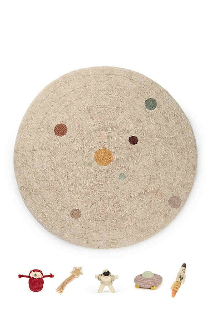Levně Lorena Canals, Dětský kusový koberec Play Solar System kruh, 150x150, béžová, dětský pokoj