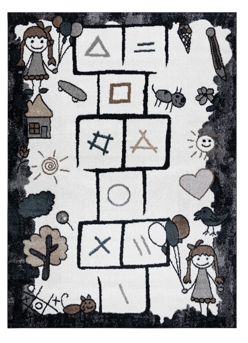 Levně Dywany Łuszczów, AKCE: 120x170 cm Dětský kusový koberec Fun Hop black, černobílá, dětský pokoj