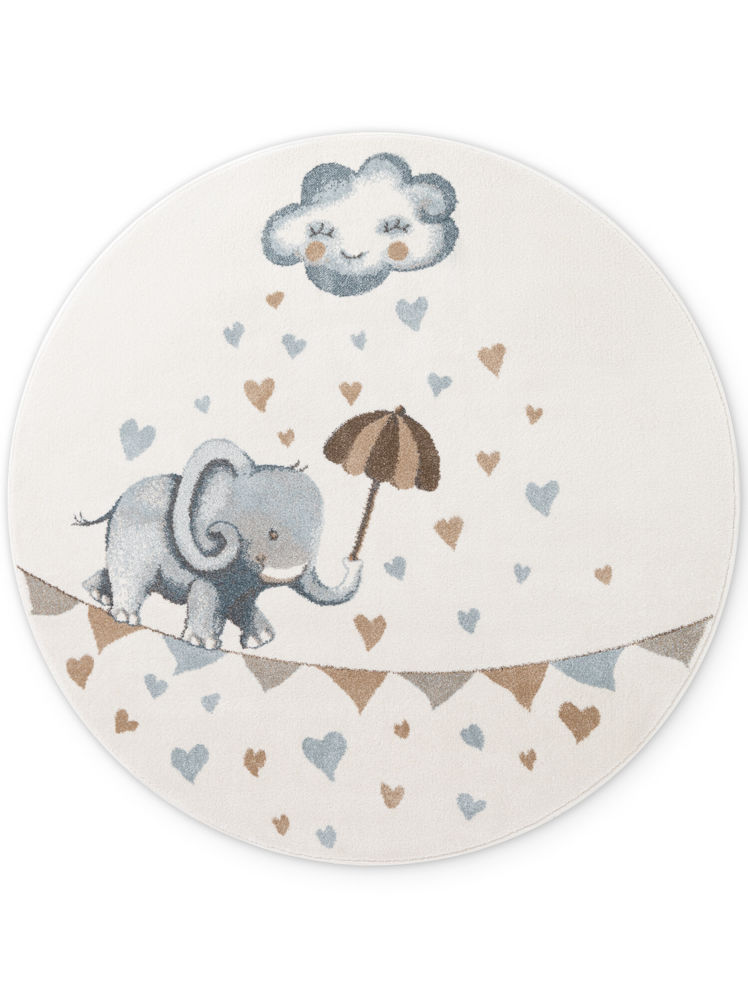Villeroy & Boch, Dětský kusový koberec Villeroy & Boch Boho Kids 106303 Cream Multicolor kruh, 160x160 (průměr) kruh, bílá, vícebarevná, dětský pokoj