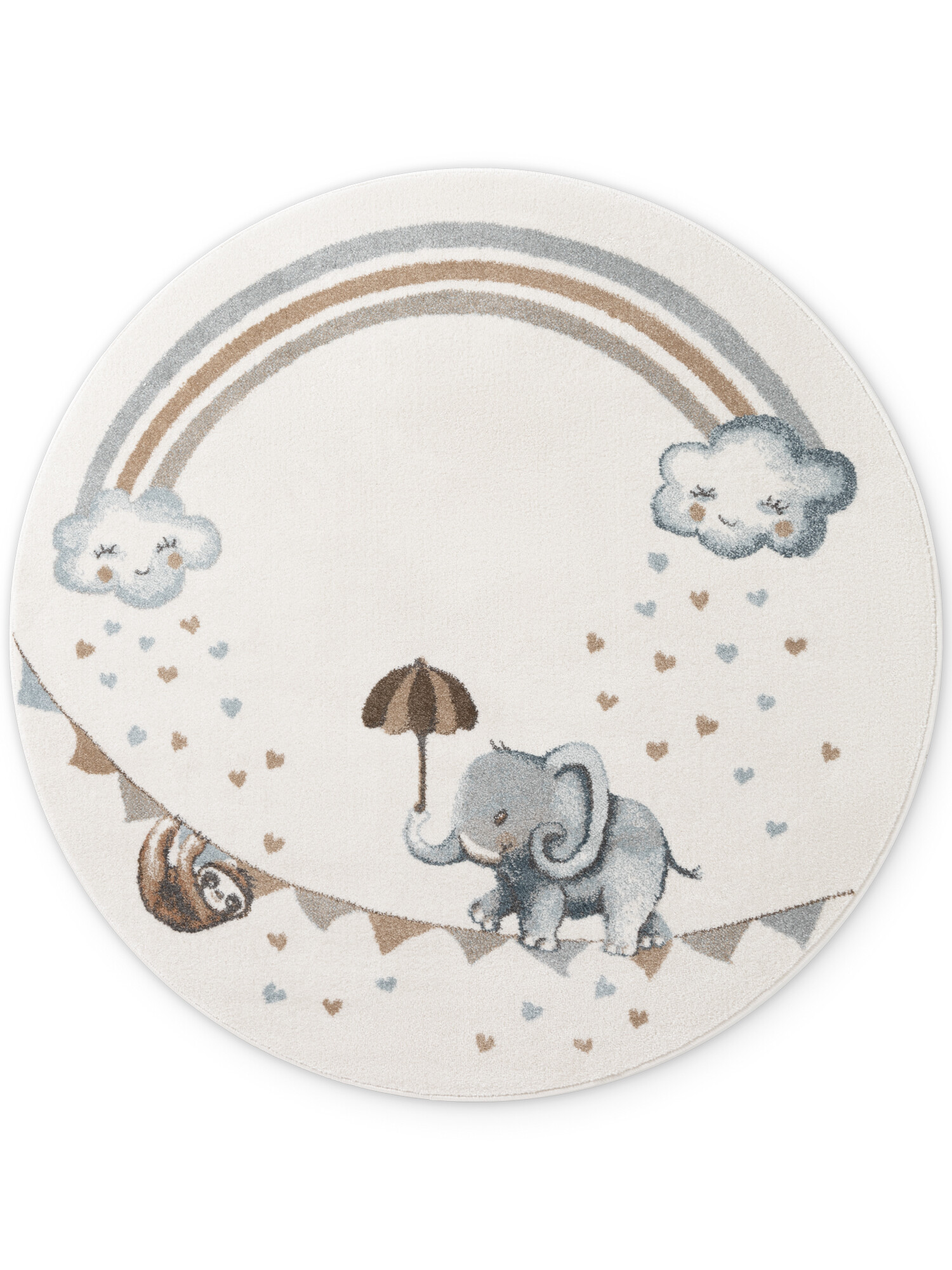 Levně Villeroy & Boch, Dětský kusový koberec Villeroy & Boch Boho Kids 106304 Cream Multicolor kruh, 160x160 (průměr) kruh, bílá, vícebarevná, dětský pokoj