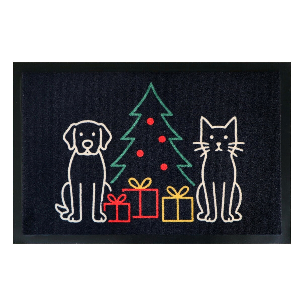Mercury Flooring, Rohožka Vánoce u Pejska a kočičky 40x60 cm, 40x60, černá