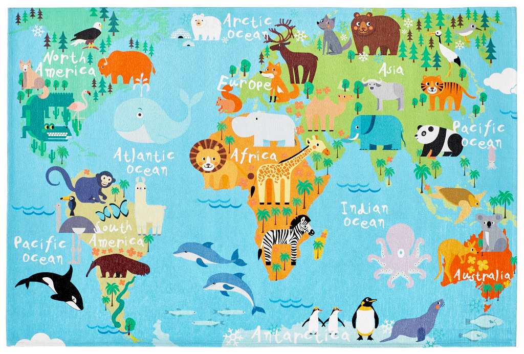 Obsession, DOPRODEJ: 80x120 cm Dětský kusový koberec Torino kids 233 WORLD MAP, 80x120, vícebarevná, dětský pokoj