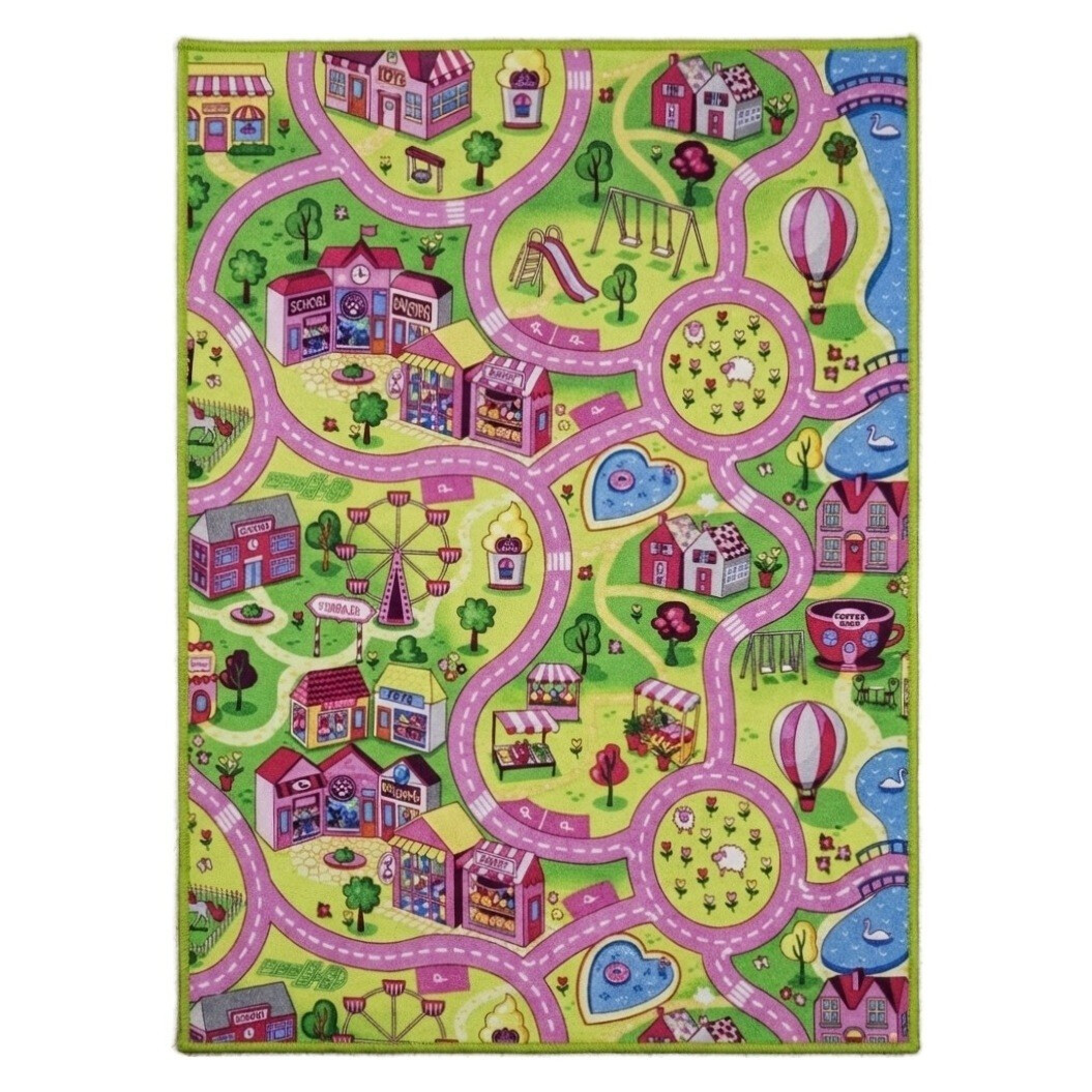 Levně Associated Weavers, Dětský kusový koberec silnice Sweet Town, 140x200, vícebarevná, dětský pokoj