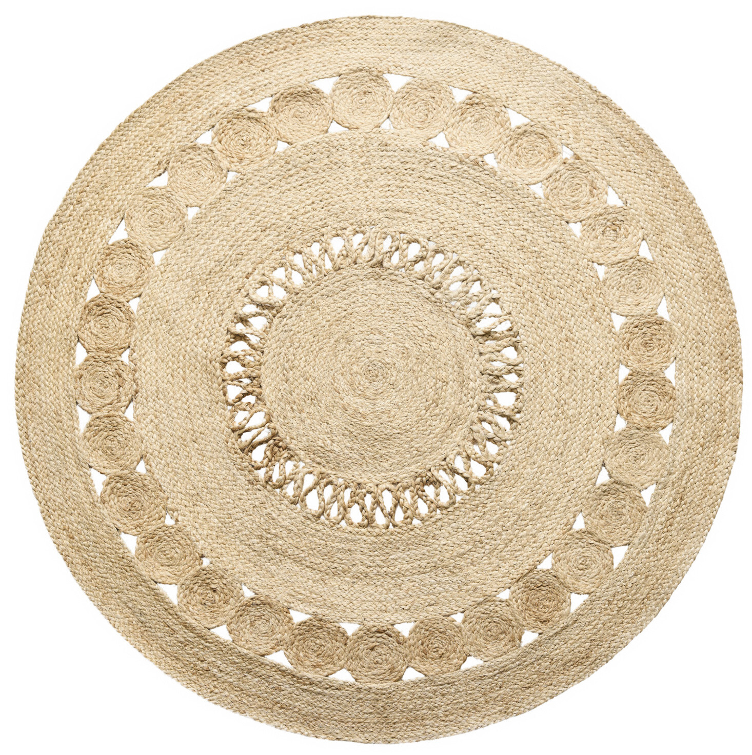 Levně Diamond Carpets India, Ručně vázaný kusový koberec Zora J 29 Natural kruh, 120x120 (průměr) kruh, béžová, chodba / předsíň
