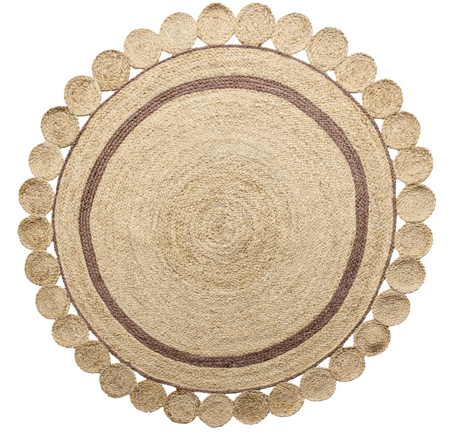 Levně Diamond Carpets India, Ručně vázaný kusový koberec Ora J-28 Natural kruh, 120x120 (průměr) kruh, béžová, chodba / předsíň
