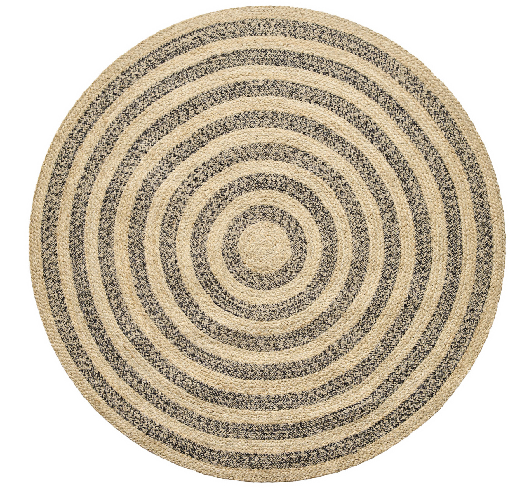 Levně Diamond Carpets India, Ručně vázaný kusový koberec Aurea SM 05 Natural Black kruh, 80x80 (průměr) kruh, béžová, chodba / předsíň
