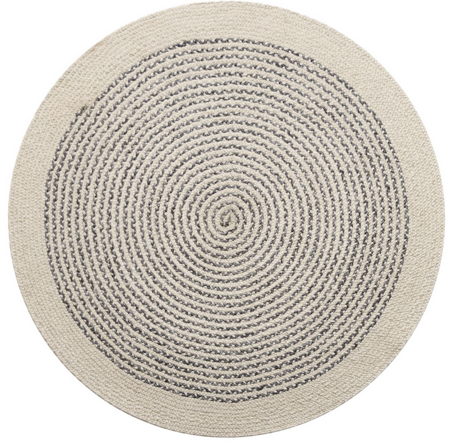 Levně Diamond Carpets India, Ručně vázaný kusový koberec Orba J-49 Natural kruh, 120x120 (průměr) kruh, bílá, chodba / předsíň