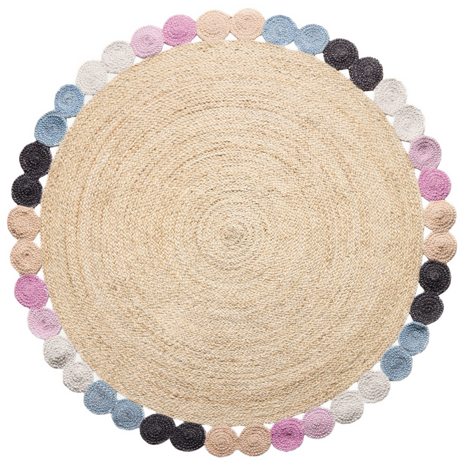 Levně Diamond Carpets India, Ručně vázaný kusový koberec Arcadia SM-01 Natural Multi kruh, 120x120 (průměr) kruh, vícebarevná, chodba / předsíň