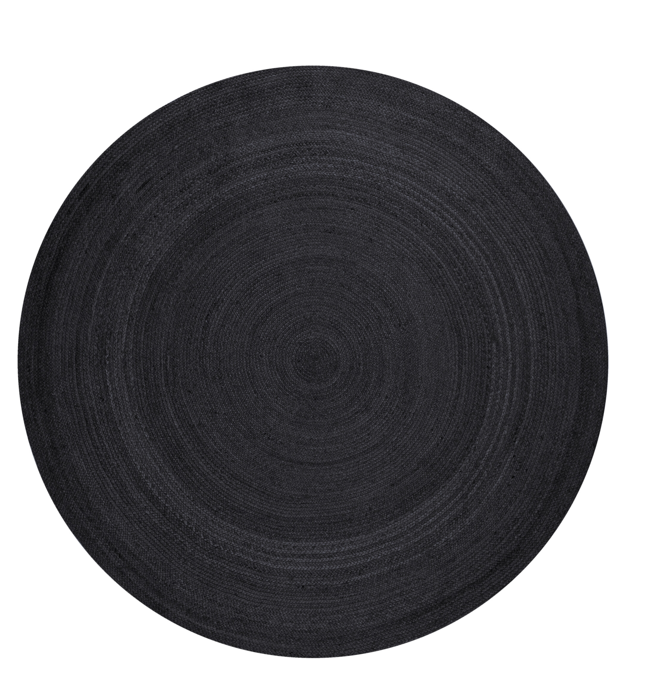 Levně Hanse Home, Kusový koberec Jute Braided 106322 Black kruh, 200x200 (průměr) kruh, černá, chodba / předsíň