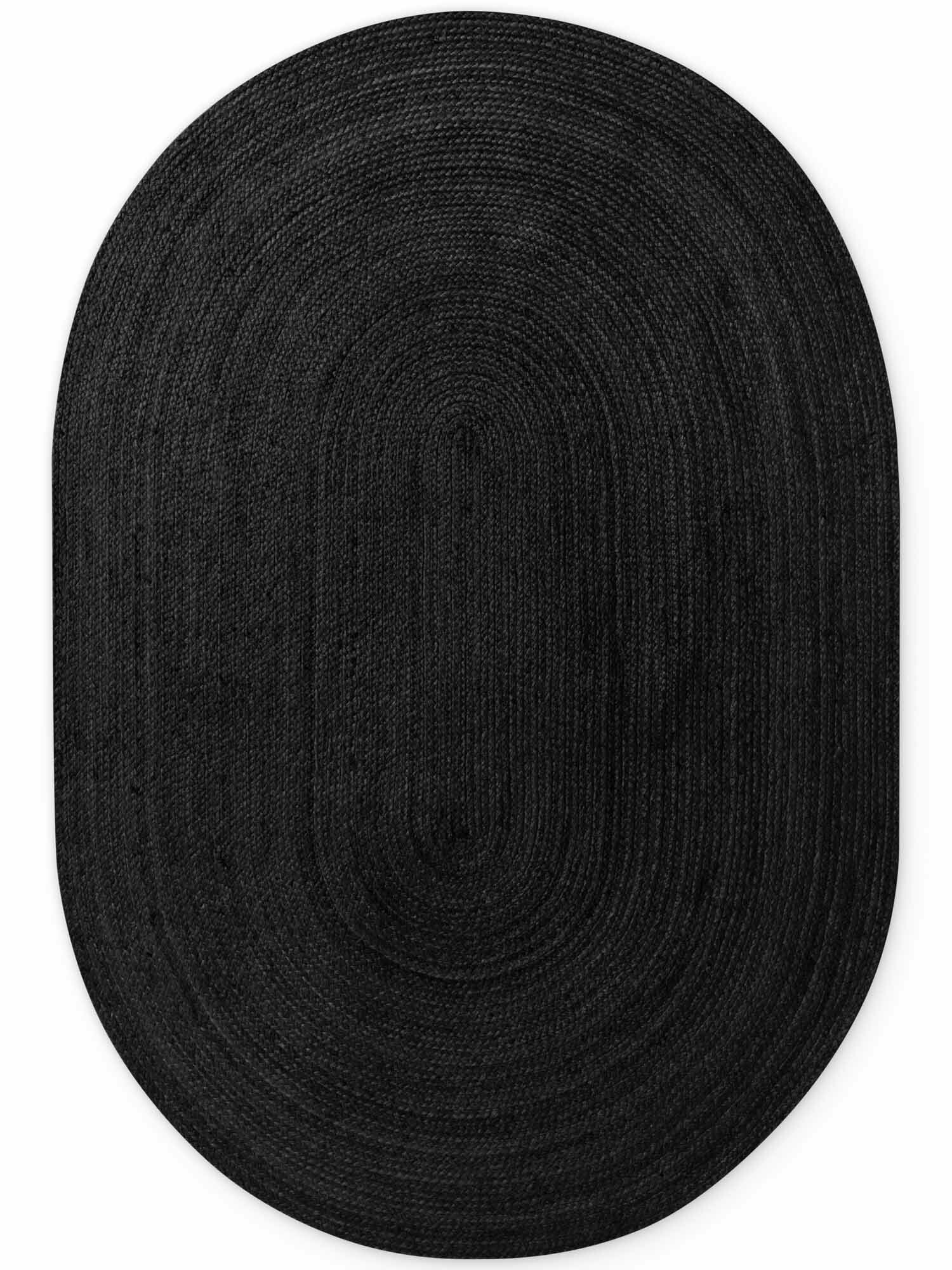 Levně Hanse Home, Kusový koberec Jute Braided 106322 Black ovál, 160x230 ovál, černá, chodba / předsíň