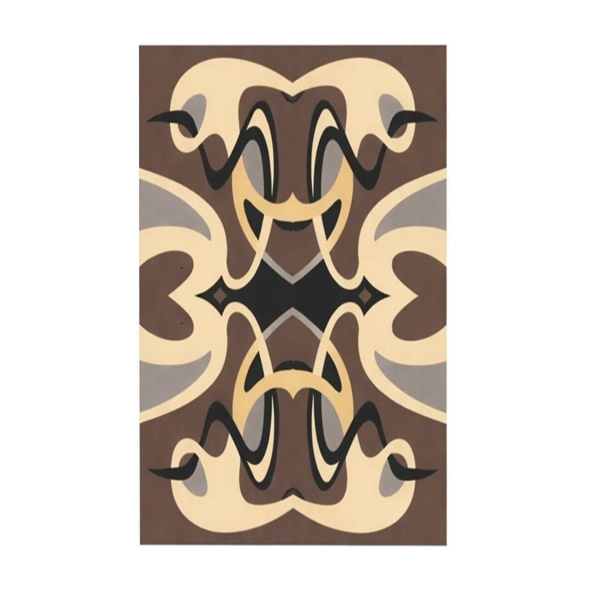 GDmats, Designový kusový koberec Art nouveau, 130x170, hnědá, obývací pokoj