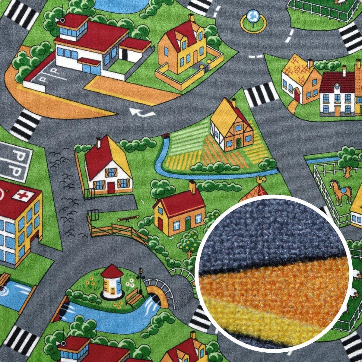 Levně Associated Weavers, Dětský metrážový koberec Little Village 90, na míru, šíře 3m,4m, vícebarevná, filc, dětský pokoj