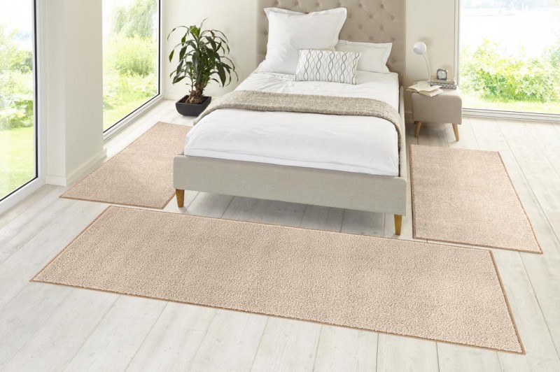 Levně Hanse Home Collection koberce Kobercová sada Pure 102662 Taupe/Creme - 3 díly: 70x140 cm (2x), 70x240 cm (1x) cm