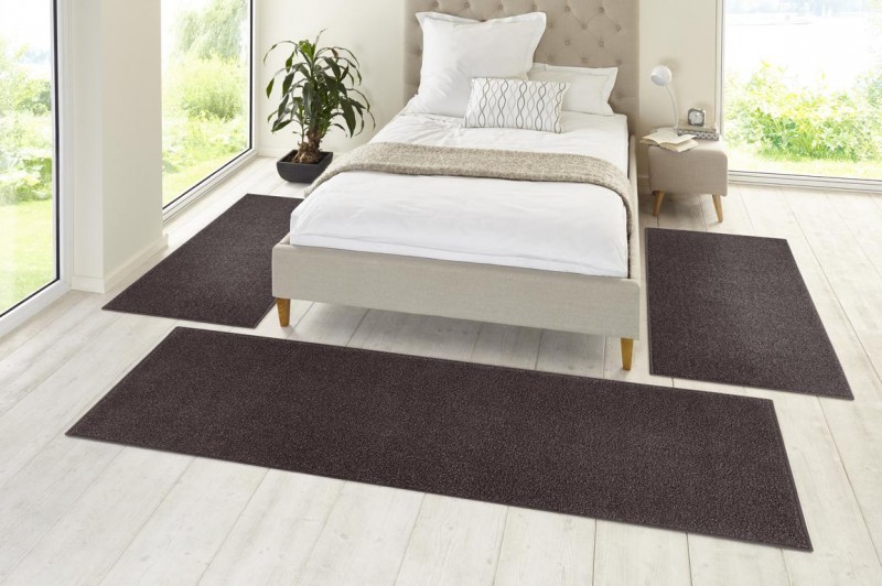 Levně Hanse Home Collection koberce Kobercová sada Pure 102661 Anthrazit - 3 díly: 70x140 cm (2x), 70x240 cm (1x) cm