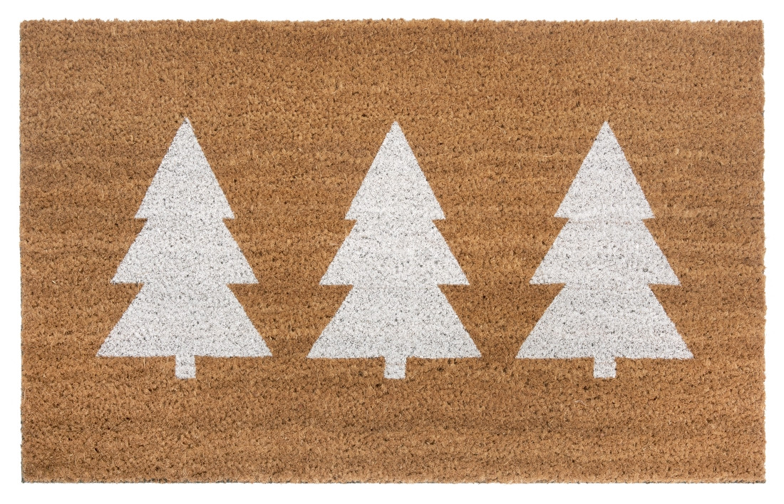 Levně Hanse Home, DOPRODEJ: 45x75 cm Rohožka 3 stromy bílá 105670 - na ven i na doma, 45x75, hnědá, chodba / předsíň