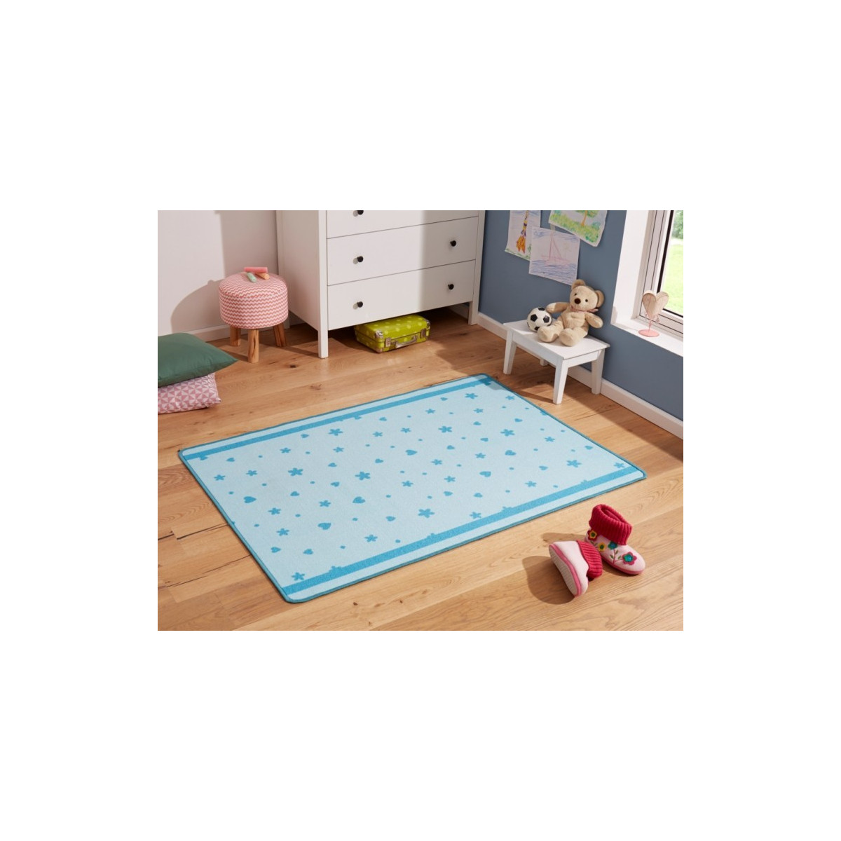 Dětský kusový koberec Luna 102651 Blau 100x140 cm