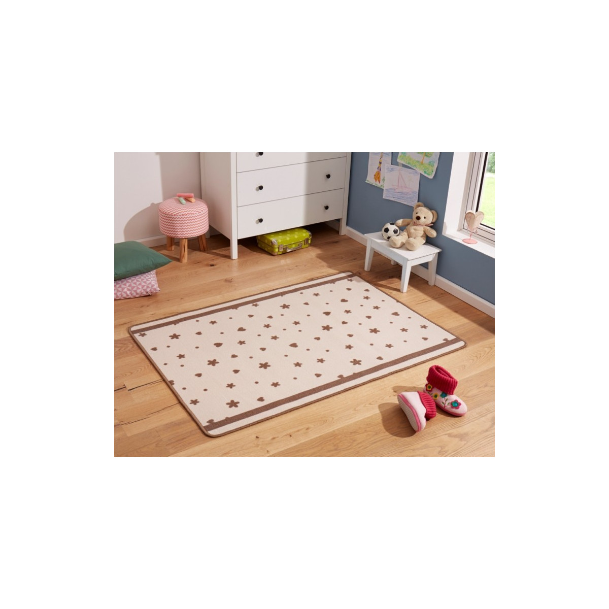Dětský kusový koberec Luna 102652 Braun 100x140 cm