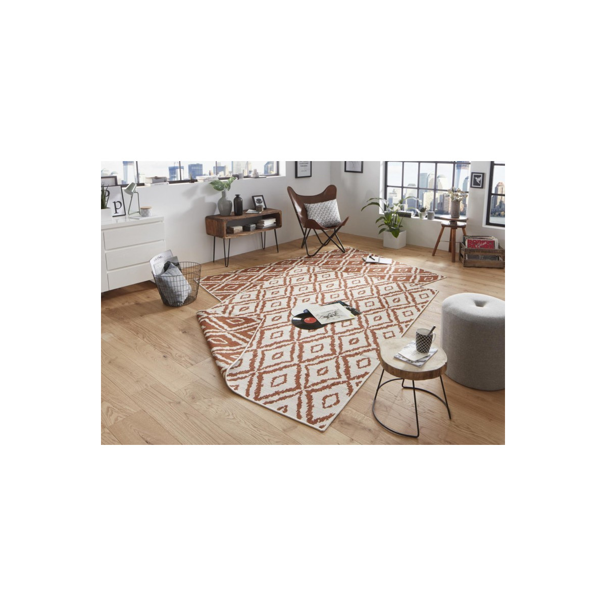 Kusový koberec Twin-Wendeteppiche 103135 terra creme