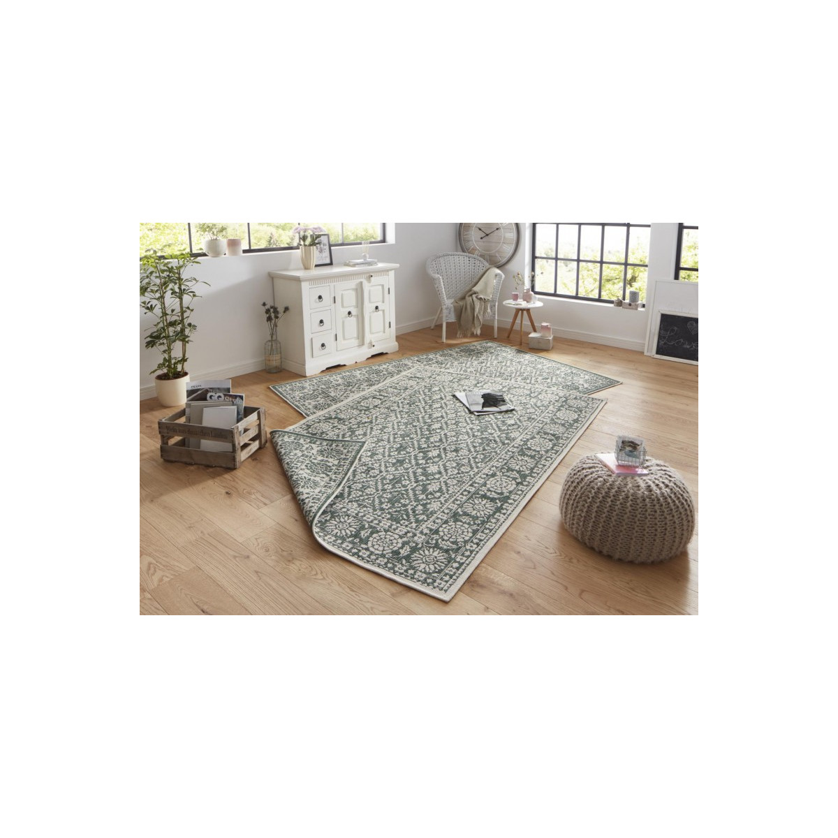Kusový koberec Twin-Wendeteppiche 103115 grün creme